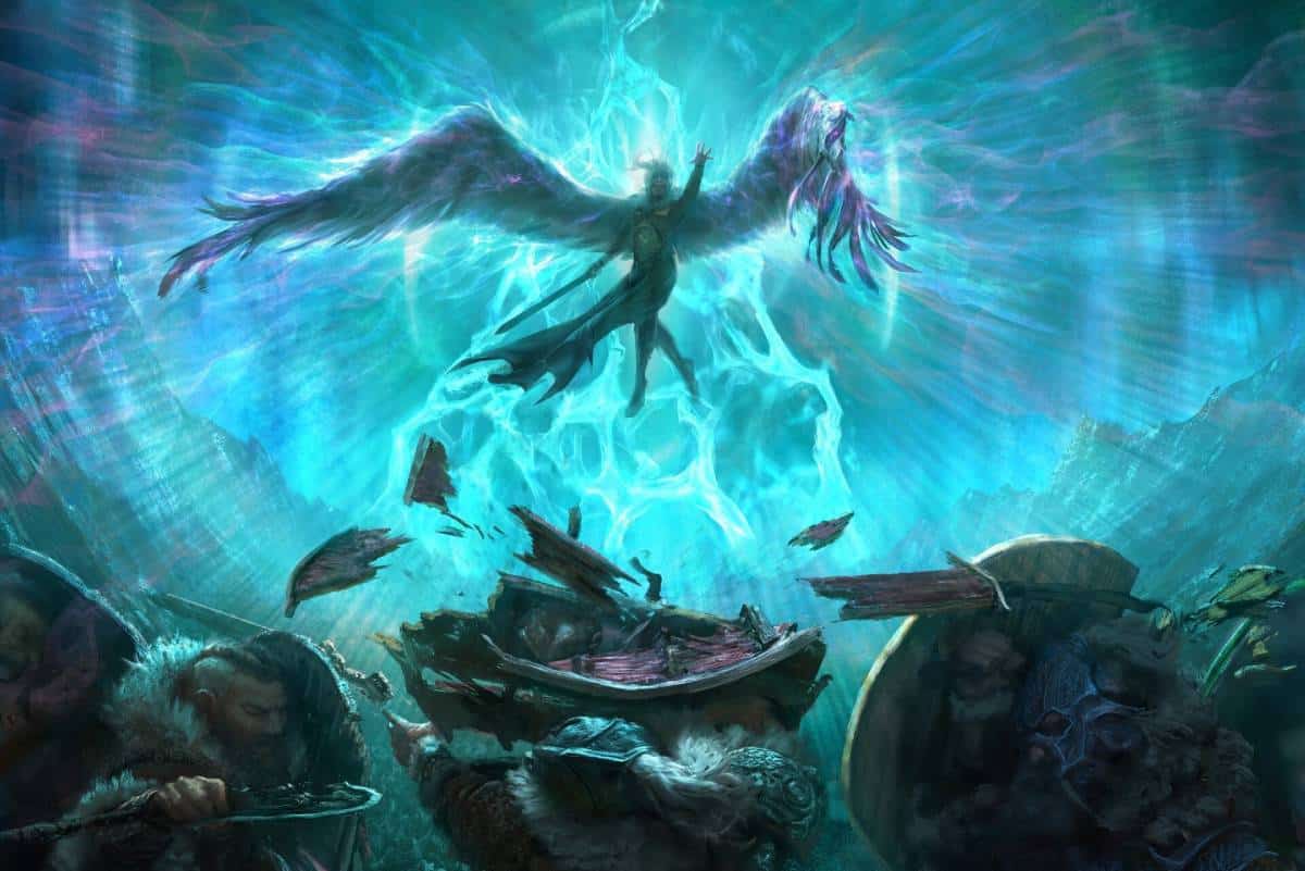 A divinely favored angel unleashes a wave of destruction in D&D 5e